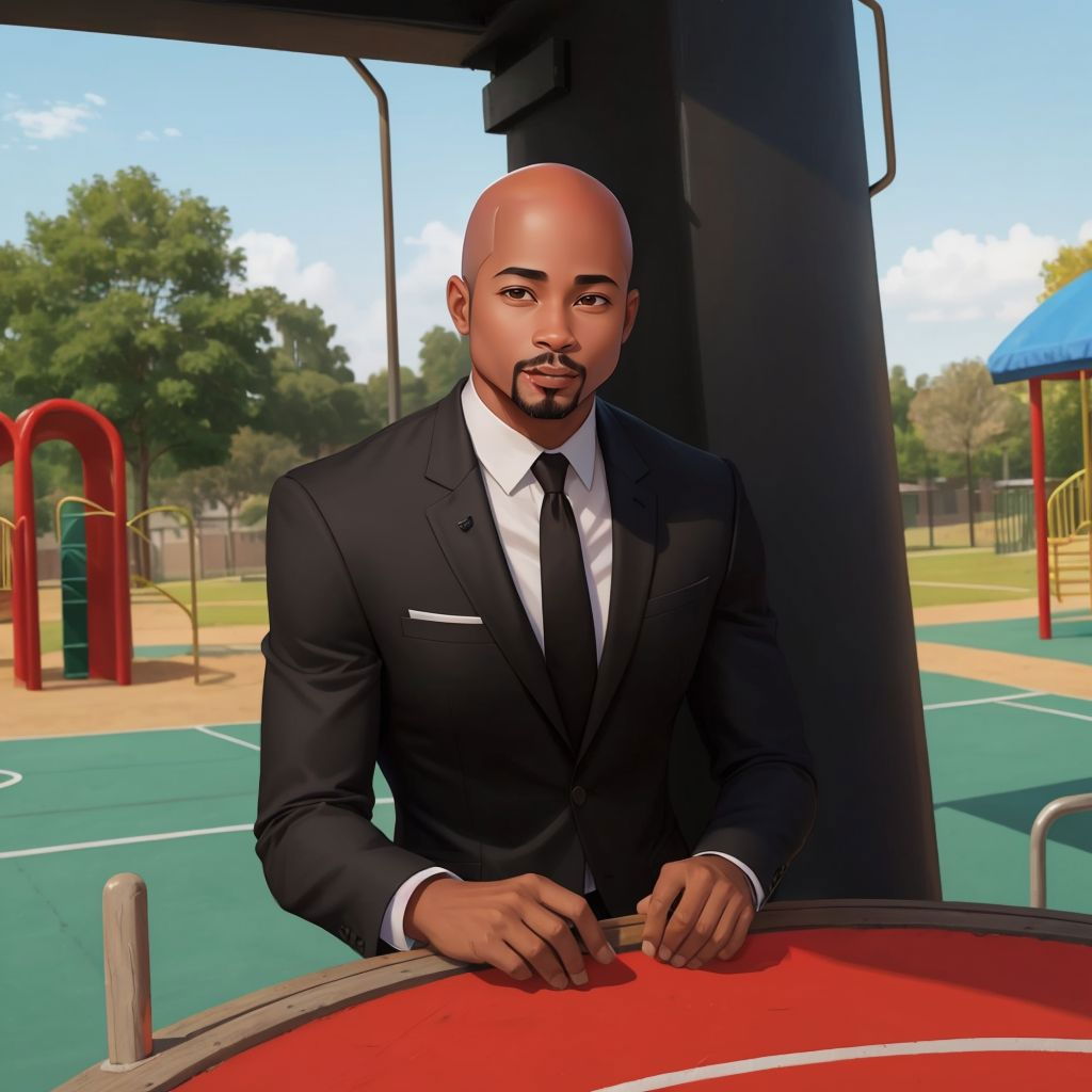 Mr Noke outside near a playground