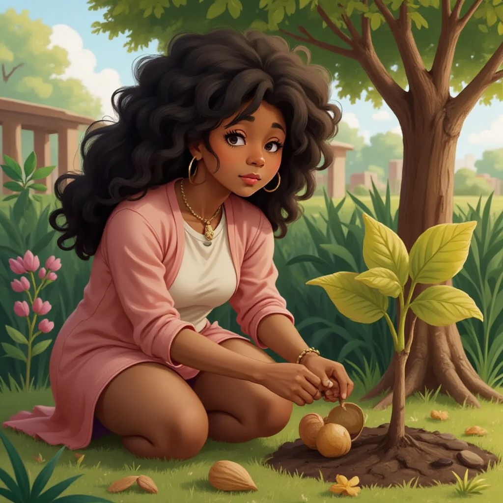 Sammy planted his nut tree seed in a sunny spot. But when it didn’t grow right away, he felt sad.