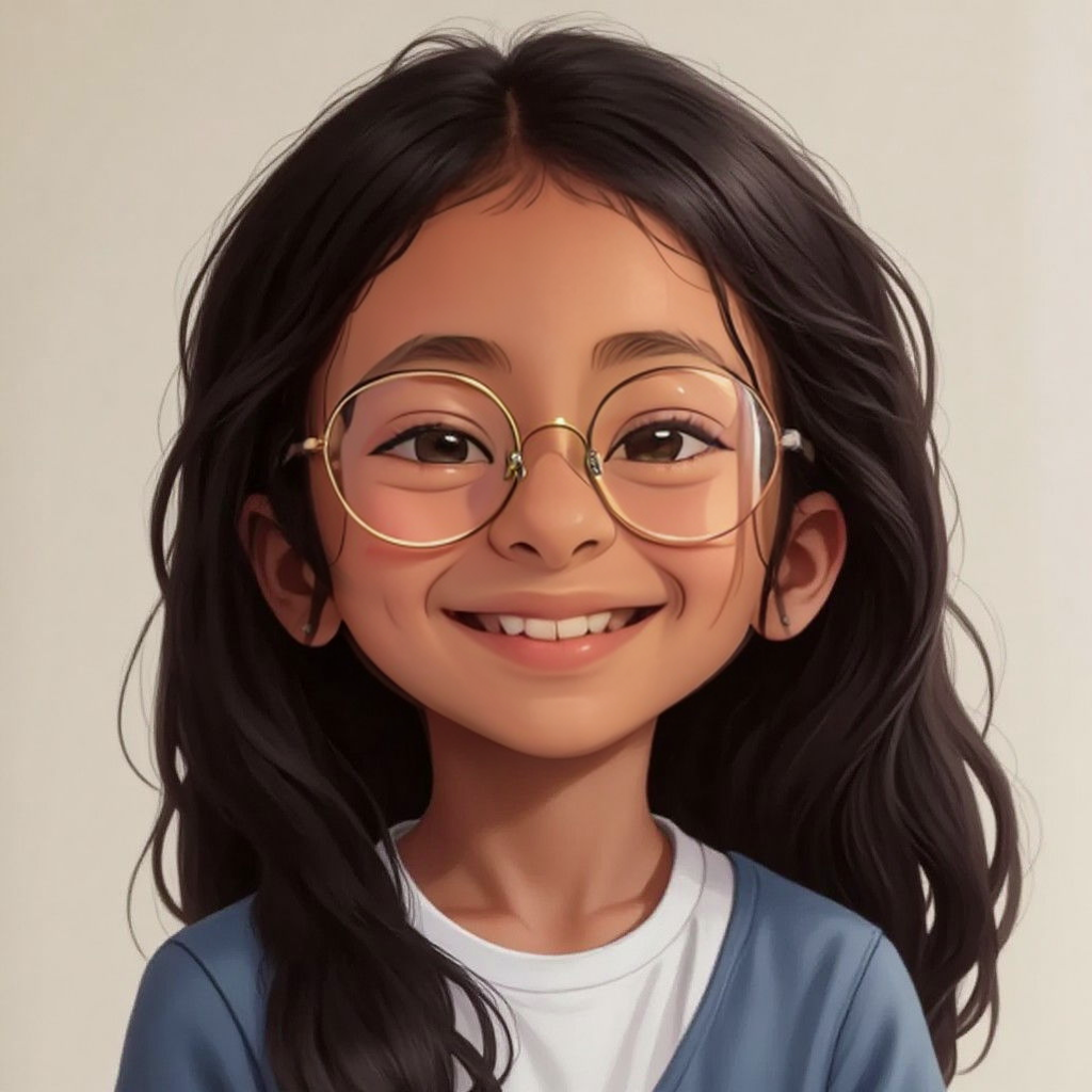 Fien smiling brightly, with a look of understanding and kindness in her eyes