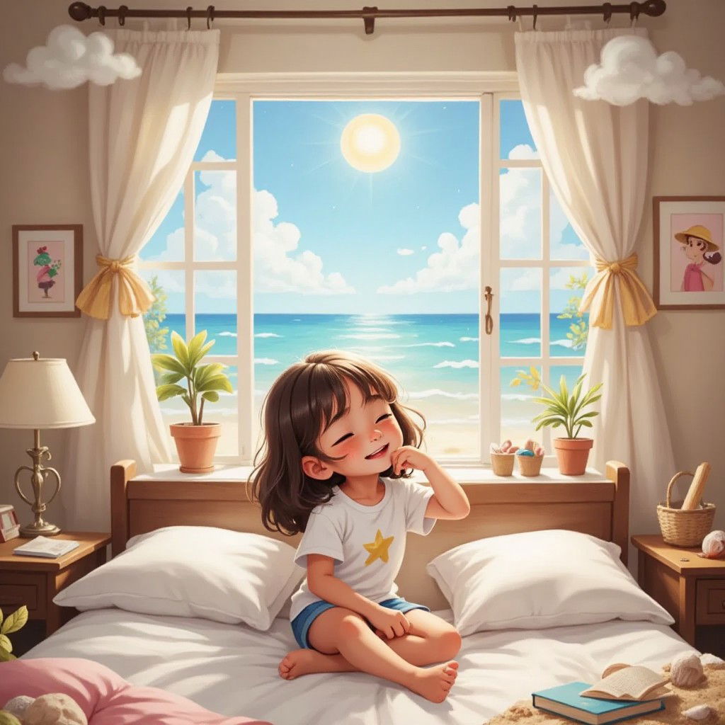 nobuhle dreaming about going to the beach in her room