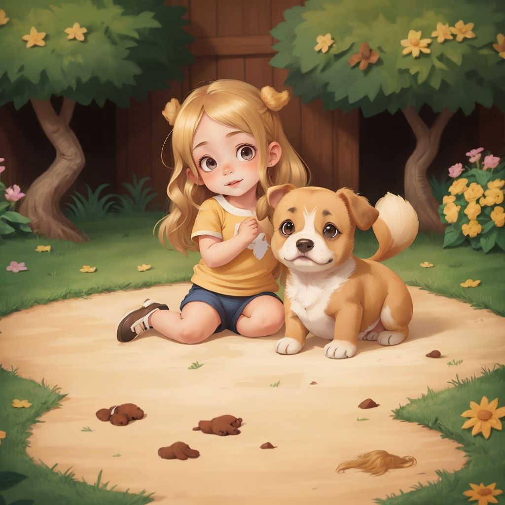 Penny joyfully hugging Buddy in her backyard, feeling content and happy