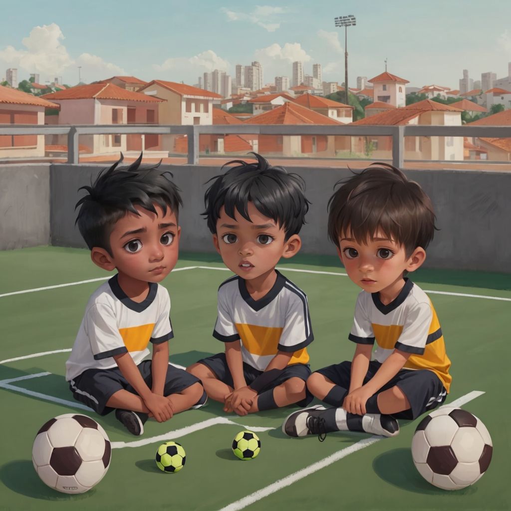 Three smiling boys (Daniel, Théo, and Tata) in their black uniforms.