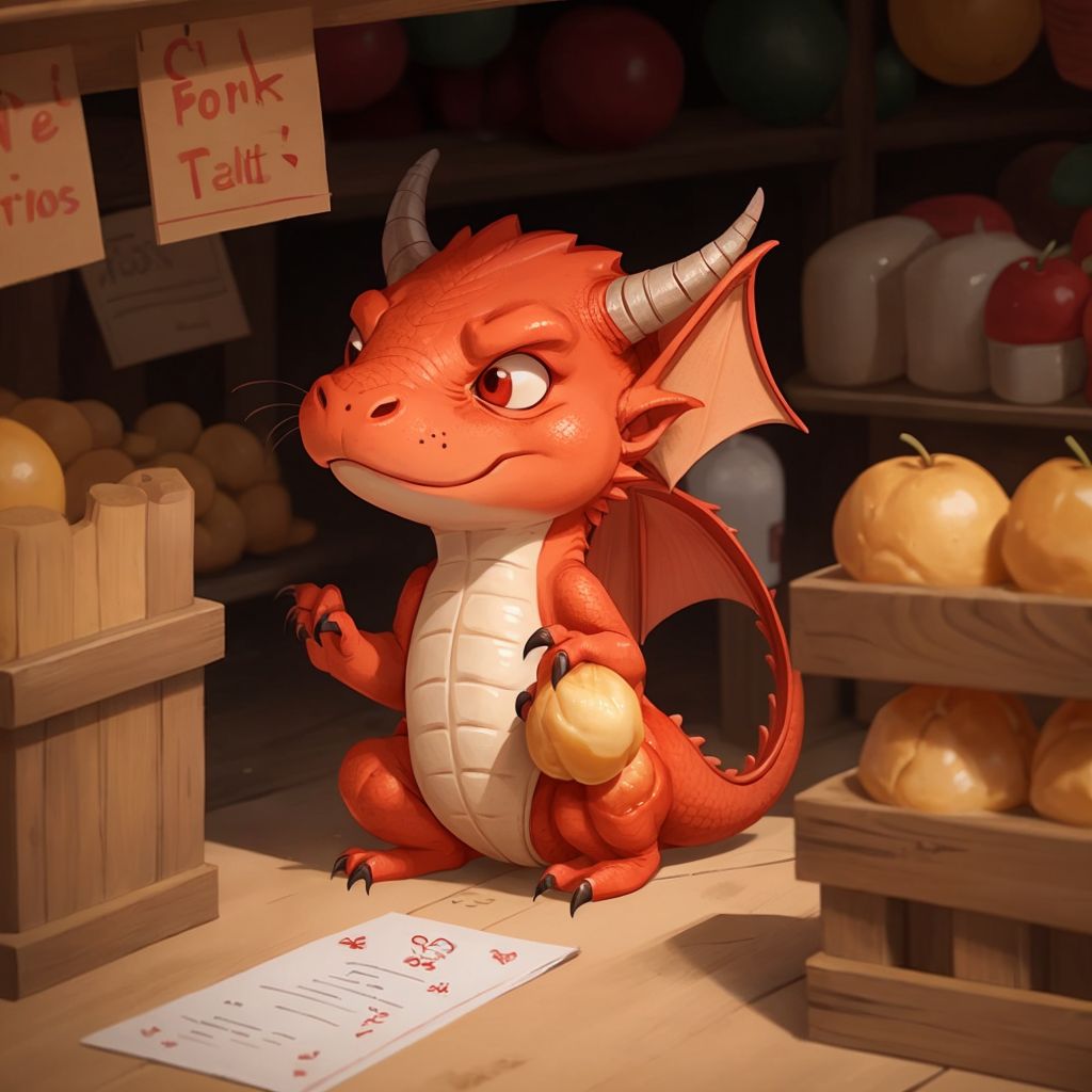 Bixi with a thoughtful expression, holding a mushy siu mai dumpling, vendor stall in the background.