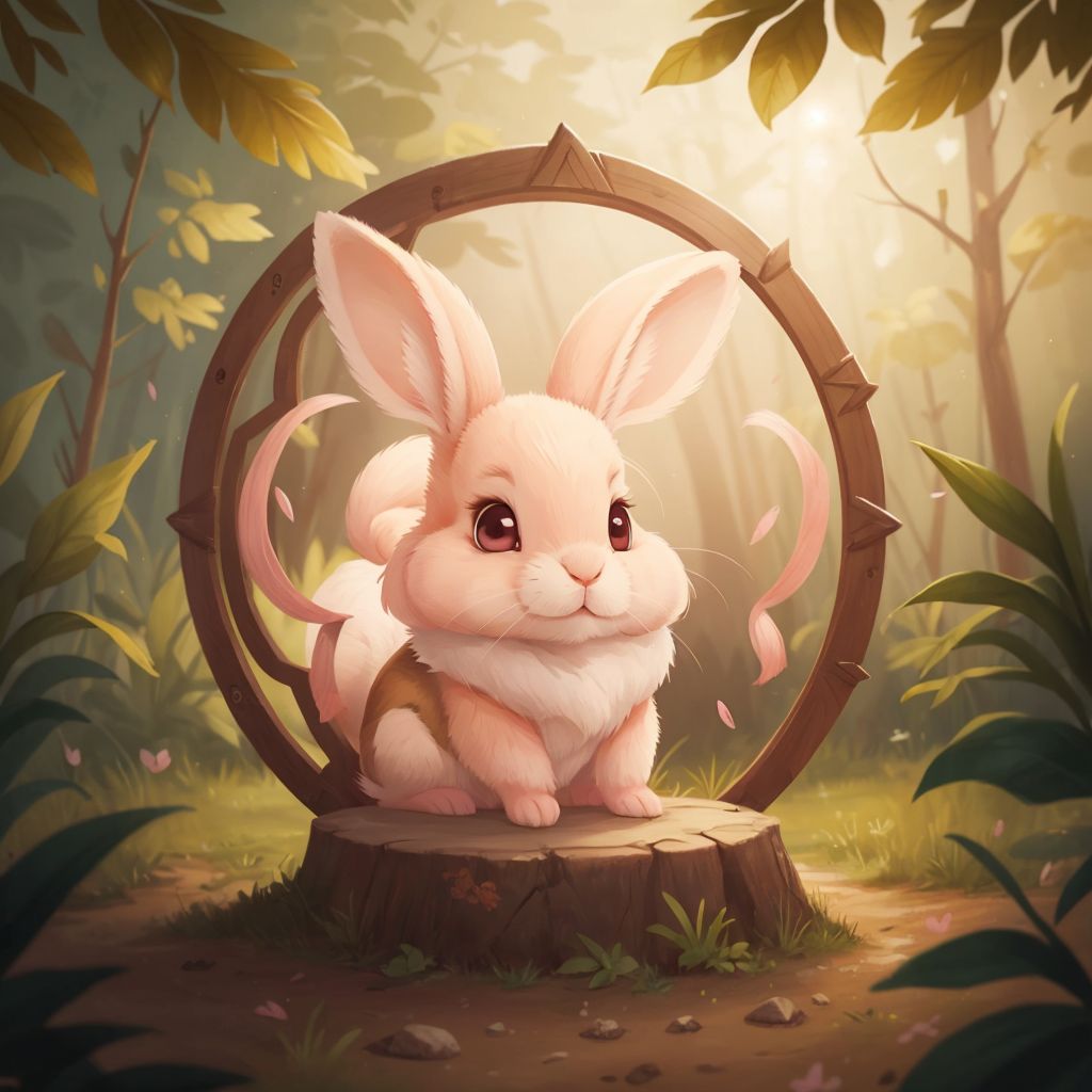Bonnie Bunny standing in front of a shimmering portal with swirling colors, looking excited and a bit nervous.