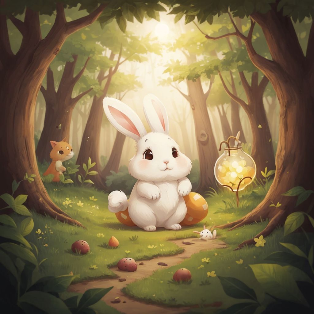 Benny the Bunny picking a glowing Giggleberry in the Giggleberry Grove