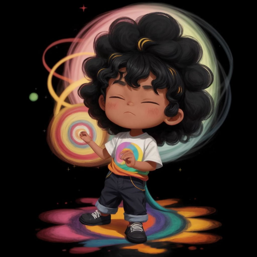 Layton with his eyes closed, surrounded by a swirl of magical colors.