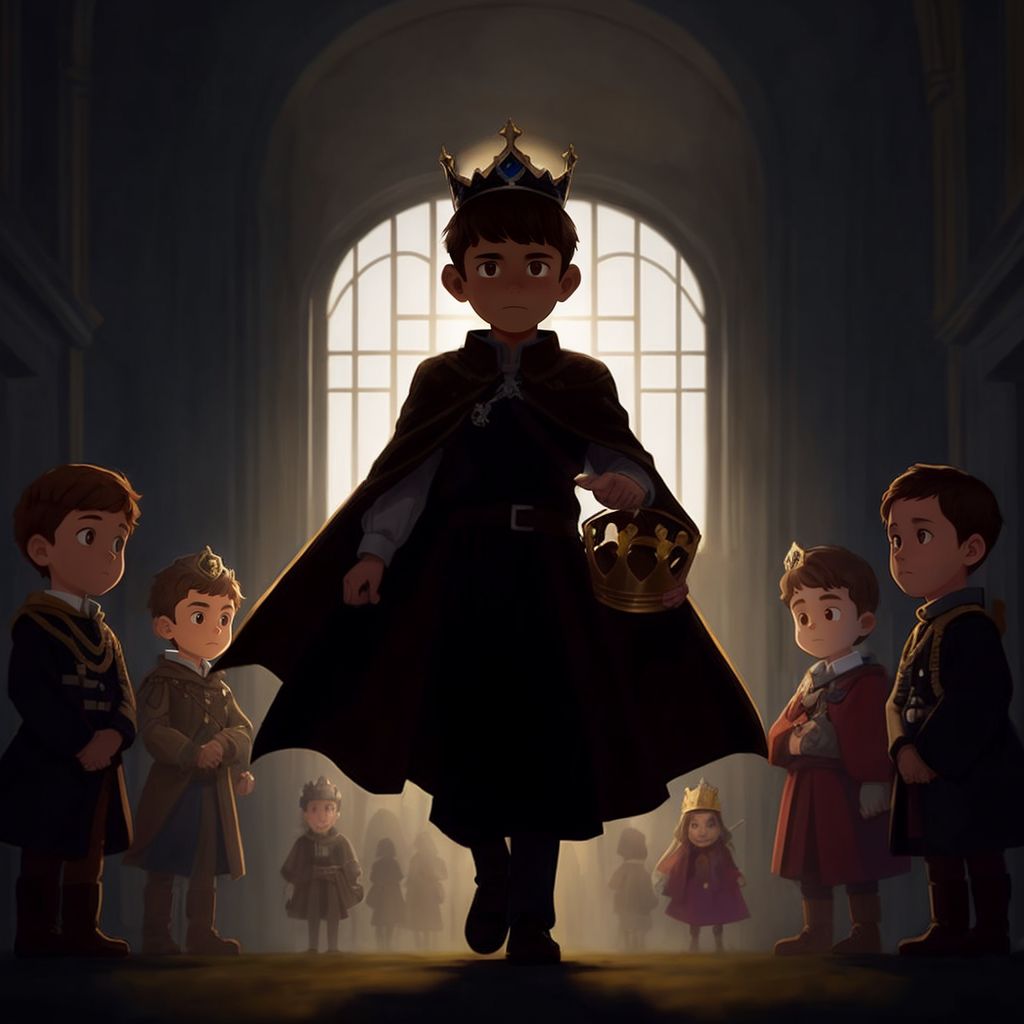 A shadowy figure holding the crown, with Timmy and his friends in pursuit